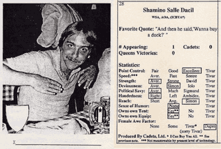 La SCA de Austin imprimió sus propias “cartas de personaje” a principios de los ‘80. La de Garriott usaba el nombre de Shamino, uno de los personajes de Ultima.