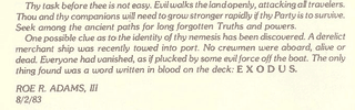 El final del manual de Ultima III, en el inglés antiguo que ama la SCA.