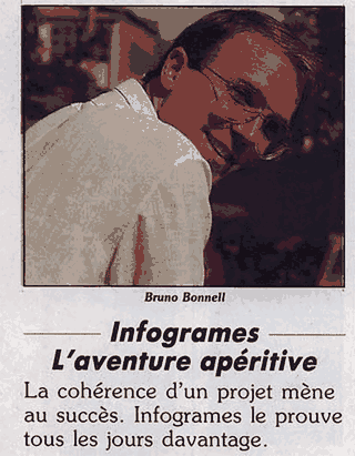 Bonnell en el número 25 de Tilt (1985). Desde el principio se vendía como el gran emprendedor del gaming francés.