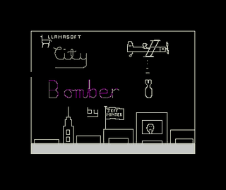 Pantalla de carga de “City Bomber”, la versión posterior del juego para ZX Spectrum, que cambia el bombardero por un avión de la Primera Guerra.