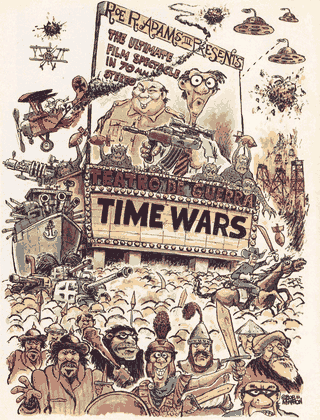 En 1982 era común comisionar ilustraciones de página completa para las notas más importantes de cada número de una revista. El nombre de Roe ilustra la marquesina como si fuera el de David O. Selznick.