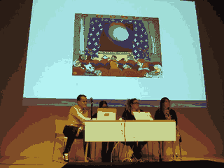 La presentación de Rhizome de los CD-ROMs de Theresa Duncan. Foto de Phil Salvador para The Obscuritory .