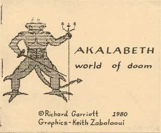 Primera edición de Akalabeth (1980). Un año después se reeditaría con una portada re metalera.