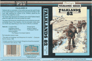 Portada de la versión de ZX Spectrum de Falklands ‘82, que reitera la narrativa thatcheriana: la guerra no era contra la Argentina, sino contra “las fuerzas de la Junta”.